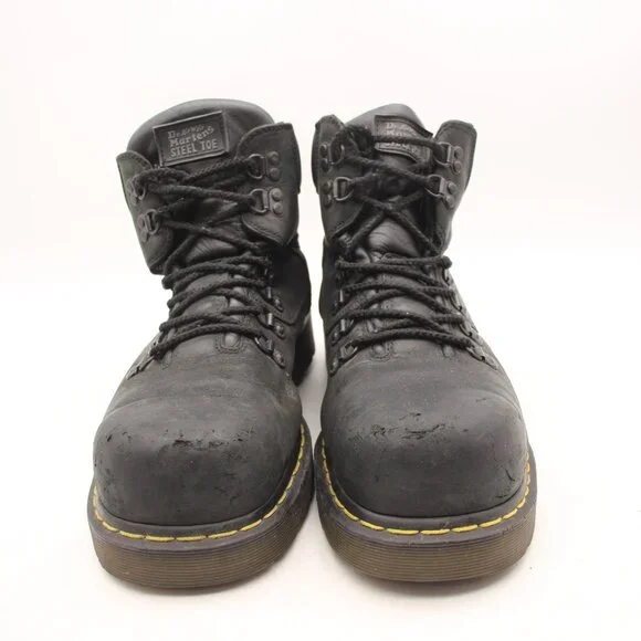 Dr. Martens 8836 Men's Size 12 M Industrial Black Leather Steel Toe Work Boots